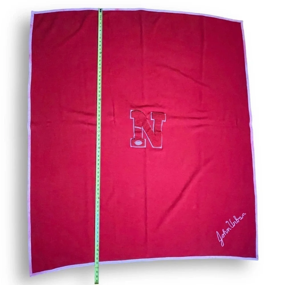 VTG U of Nebraska Letterman Football Blanket Stitched John Urban Circa 50s-60s